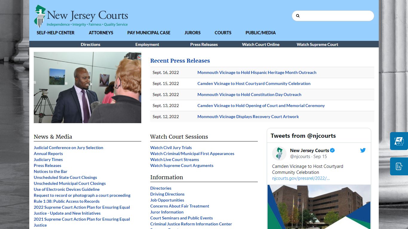 Public/Media Information - New Jersey Superior Court